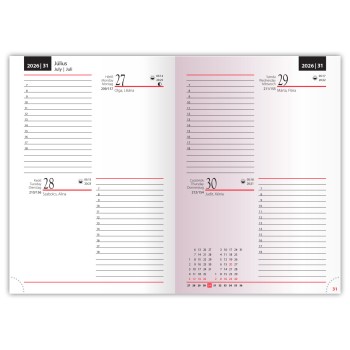 2-Day, B6 kétnapi beosztású határidőnapló + jegyzet, Orchidea