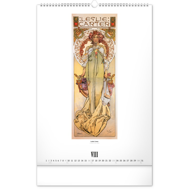 Alphonse Mucha, képes falinaptár 2026
