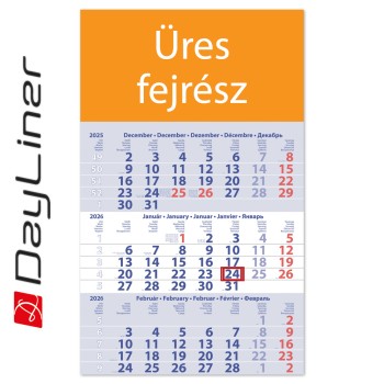 Primus Club, 12 lapos speditőr naptár - Üres, nyomtatható fejrésszel