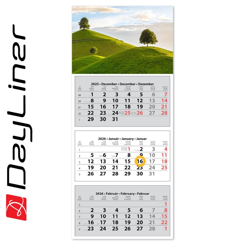 SP30, 3 tömbös 3 hónapos speditőr naptár TRN - Hangulat fejrésszel